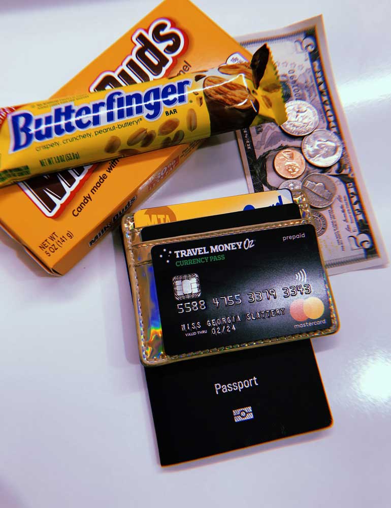American currency and butterfinger