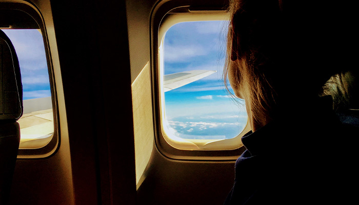 looking out plane window