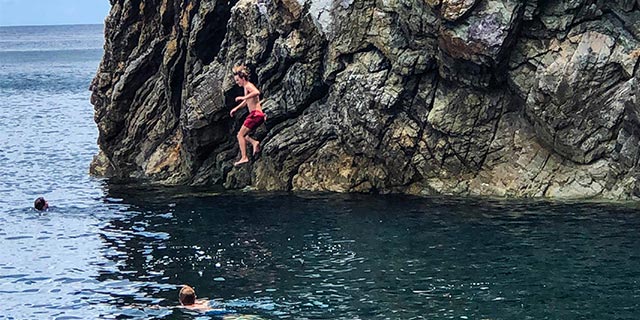 Cliff jumping