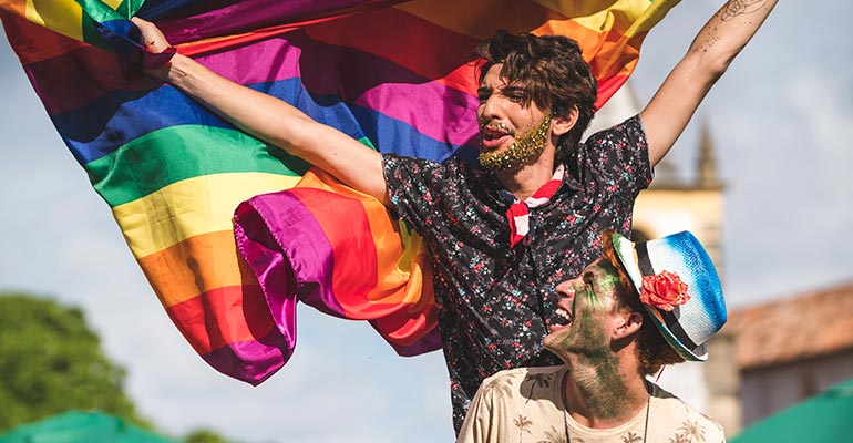 pride celebration rainbow flag