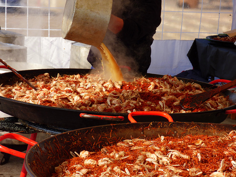 Paella being cooked