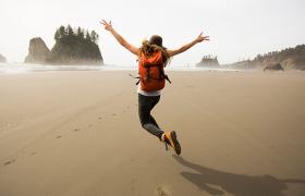 Girl backpacking